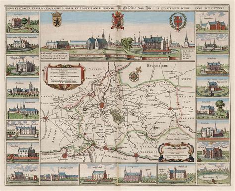 Map Of The Castles In The Area Of Ieper In 1641 Nova Et Exacta Tabula