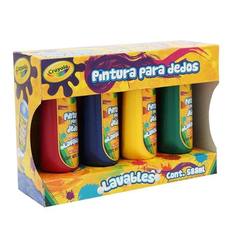 Pintura Para Dedos Crayola Lavable Pzas De Ml C U Walmart