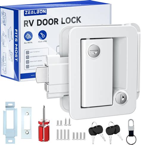 Rv Travel Trailer Entry Door Lock Polar White Paddle Deadbolt Automotive