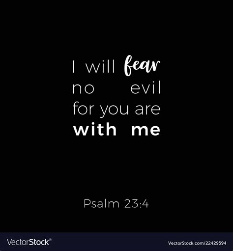 Biblical Phrase From Psalm I Will Fear No Evil Vector Image