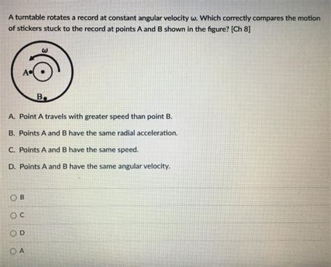 Solved A Turntable Rotates A Record At Constant Angular Chegg