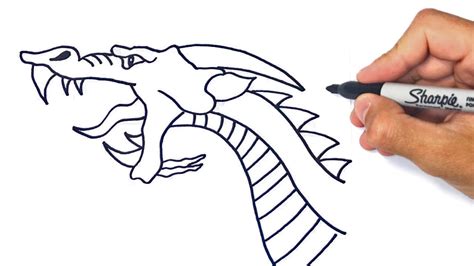 How To Draw A Dragon Step By Step Dragon Drawing Lesson Youtube