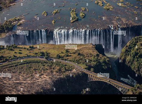 Victoria Falls Aerial View Zimbabwe Zambia Stock Photo Alamy