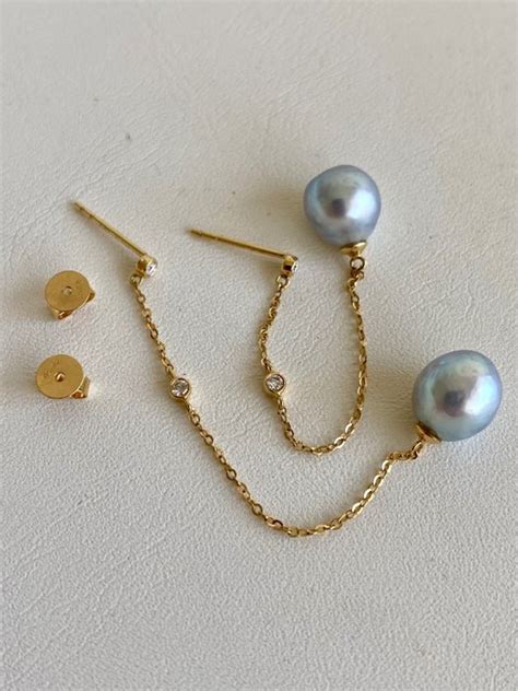 Kt Akoya Pearls Earrings Diamonds Catawiki