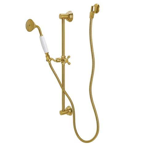 Kingston Brass Made To Match Single Handle 1 Spray Shower Combo In Brushed Brass With Slide Bar