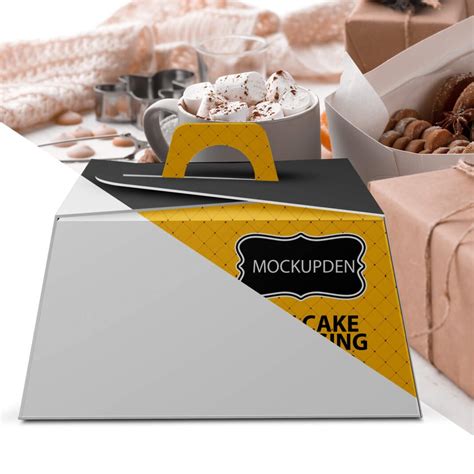 Best Cake Box Mockup Free Premium Cake Packaging Psd