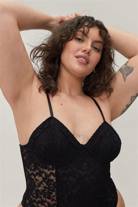 Plus Size Lace Underwired Lingerie Bodysuit Boohoo