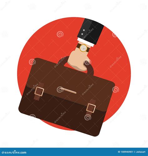 Businessman Hand Holding Briefcase Icon Illustration Stock