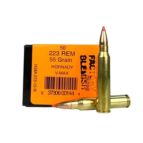 HSM 223 Remington 55 Gr Hornady V Max Polymer Tip Box Of 50