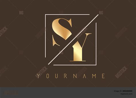 Sy Golden Letter Logo Vector Photo Free Trial Bigstock