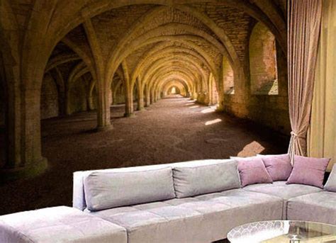 Ancient Castle Wall Mural for Living Room Castle Interior | Etsy