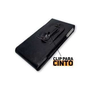 Suporte para Celular Smartphone Clip Para Cinto Couro Sintético