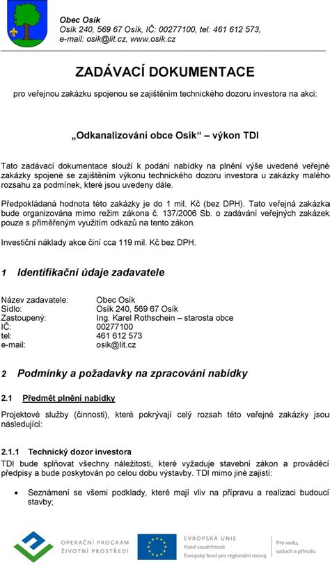 Zad Vac Dokumentace Pdf Sta En Zdarma