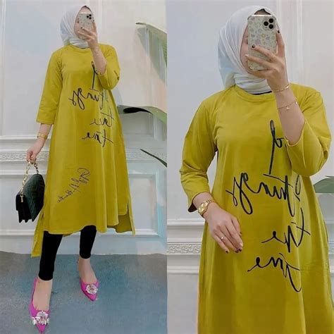 Jual ARISTA MIDI DRESS BAHAN KAOS KATUN COMBED 24s APLIKASI SABLON