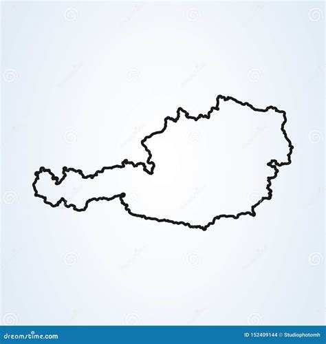 Austria Map Outline Simple Vector Modern Icon Design Illustration Stock