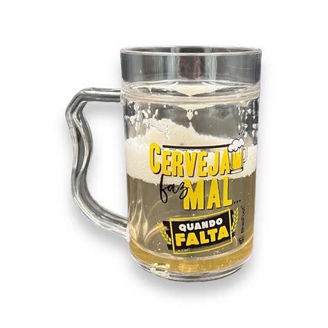 Caneca Gel Ml Cerveja Faz Mal Quando Falta Emporio