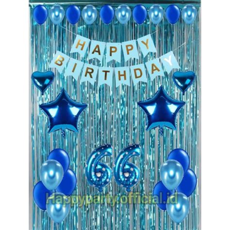 Jual Paket Dekorasi Ulang Tahun Happy Birthday Tema Biru Uk X