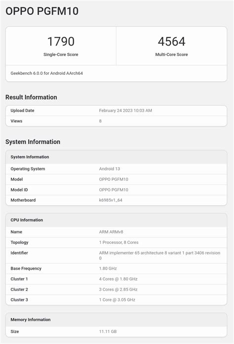 OPPO Find X6 With Dimensity 9200 Listed On Geekbench 6