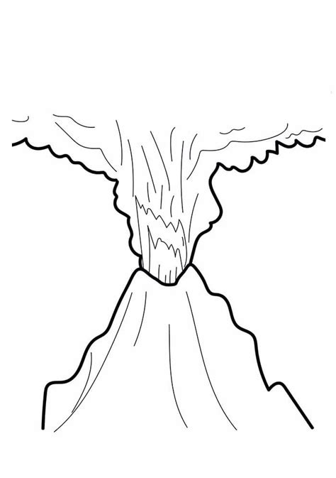 Erupting Volcano 1 Coloring Page - Free Printable Coloring Pages for Kids