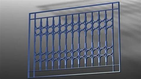 Painted Simple Mild Steel Window Grills Fabrication Service For