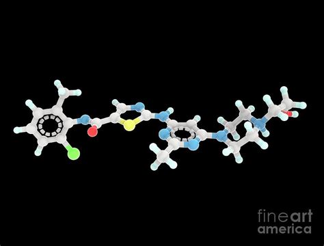 Dasatinib Cancer Drug Molecule By Science Photo Library