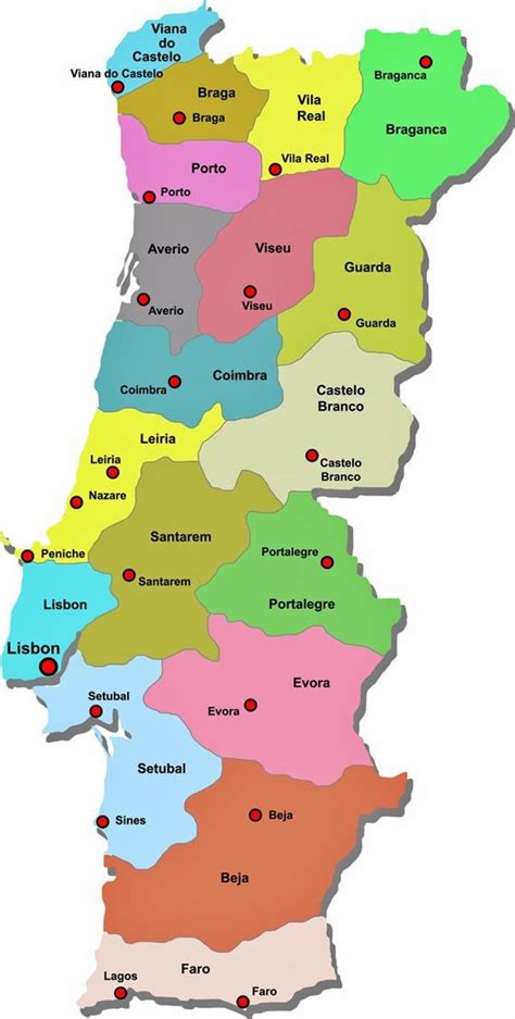 Map of Regions in Portugal