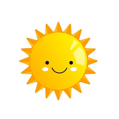 Sonriente Personaje De Sol De Dibujos Animados Sobre Fondo Aislado