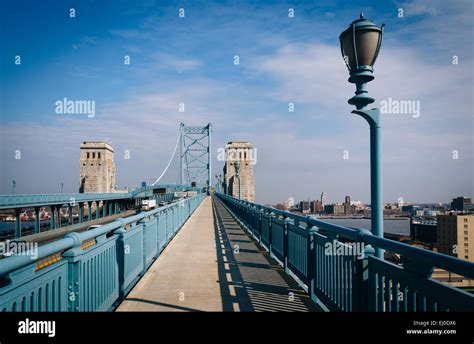 The Ben Franklin Bridge Walkway In Philadelphia Pennsylvania Stock