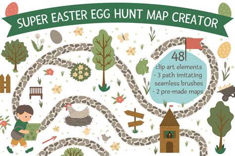 Easter Egg Hunt Map Creator Graphic by lexiclaus · Creative Fabrica