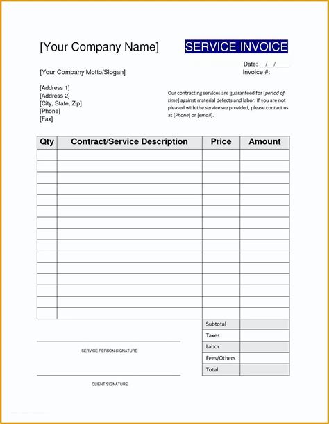 Electrical Invoice Template Free Printable Calendars At A Glance