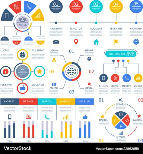 Presentation Infographics Flowchart Timeline Vector Image