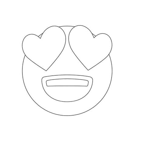 Dibujos De Emoji Feliz Con Ojos De Coraz N Para Colorear Para Colorear