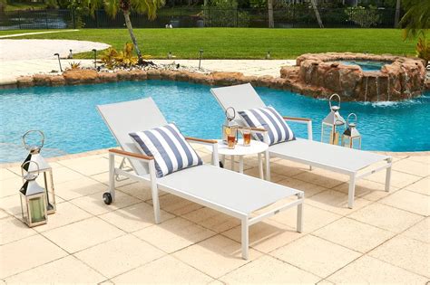 Amazon Milan 3 Piece Aluminum Outdoor Patio Furniture Chaise