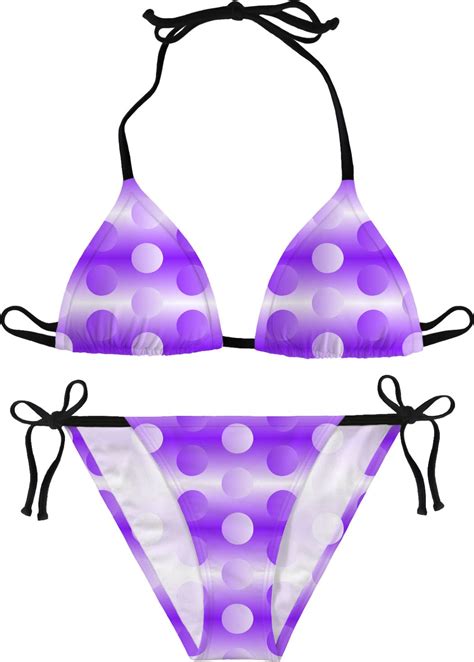 Modern Polka Dots Bikini Set Purple And Violet Color Tones Summer