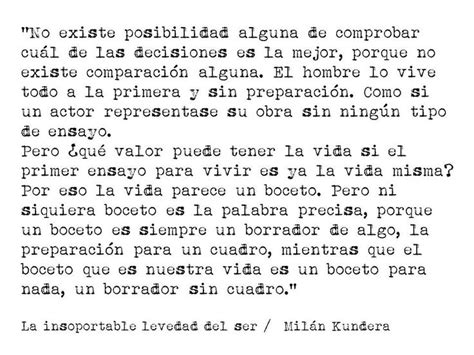 Milán Kundera La insoportable levedad del ser La insoportable