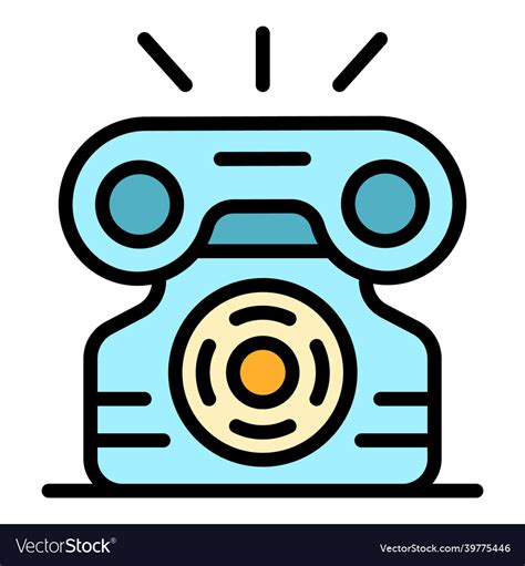 Ringing Telephone Icon Color Outline Royalty Free Vector