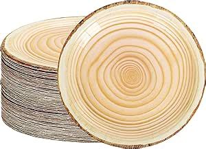 Amazon Whaline Pcs Inch Wood Grain Disposable Paper Plates