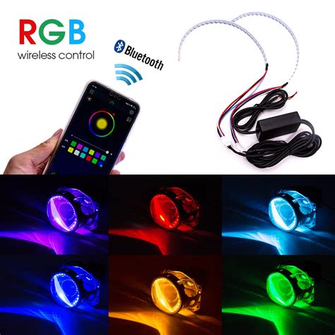 Car App Bluetooth Devil Demon Eyes Rgb Led Strip Angel Eyes Light For