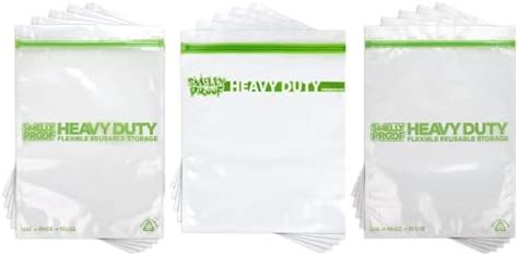 Amazon Smelly Proof Reusable Storage Bags Bundle 15 Pack Clear