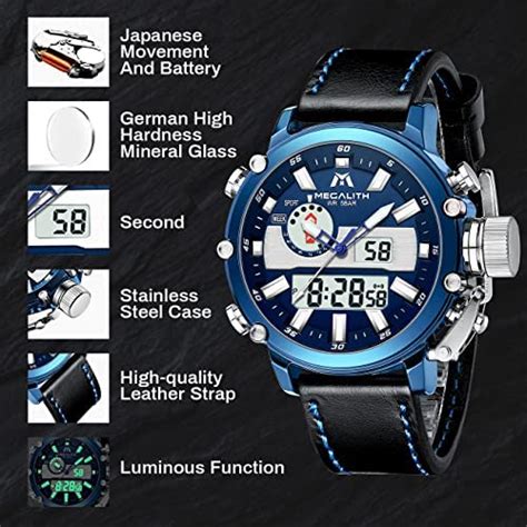 Megalith Herren Uhr Milit R Chronographen Digitaluhr Sportlich Led