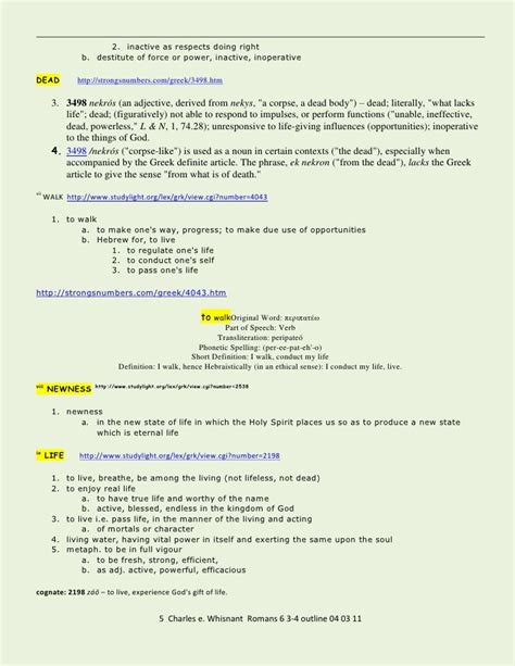 Romans 6 3 4 Outline 04 03 11 With Footnotes