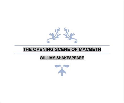 Opening Scene of "Macbeth" - Arindam's Blog