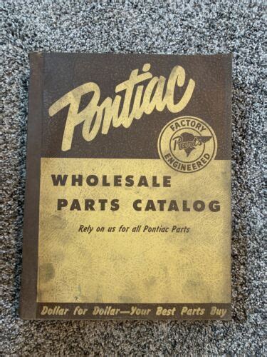 Vintage Pontiac Wholesale Parts Catalog Ebay