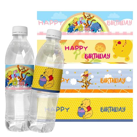 Etiquetas Personalizadas De Winnie The Pooh Para Botella De Agua