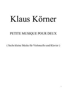 Kleine St Cke F R Violoncello Und Klavier By K K Rner On Musicaneo