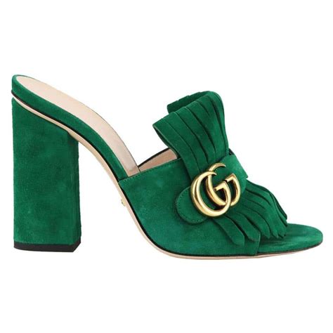 Gucci Marmont Fringed Suede Mules At 1stdibs