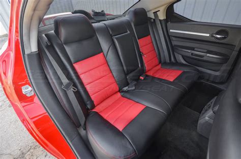 Charger Leather Kit | Dark Graphite / Red - LeatherSeats.com