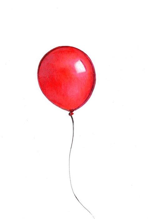 Red Balloon Art Print of an Original Drawing Available 5x7 or 8x10 ...