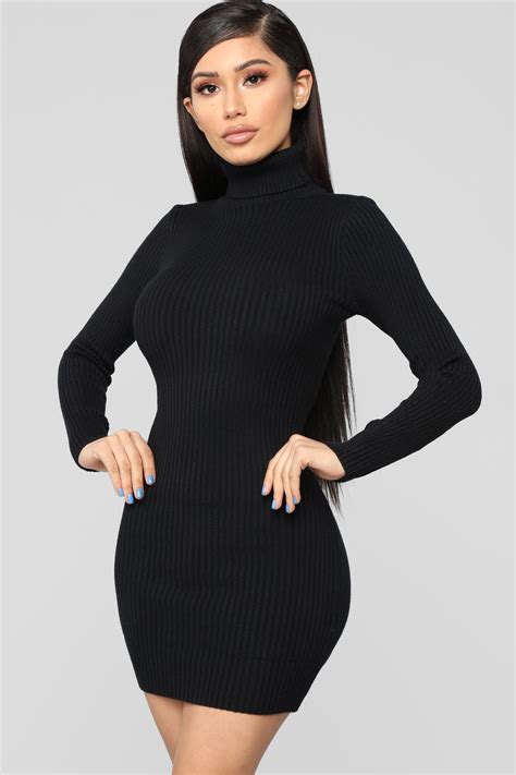 My Favorite Sweater Dress Black Fashion Nova