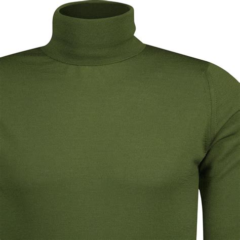 Cherwell John Smedley Knitted Roll Neck In Verdant Green